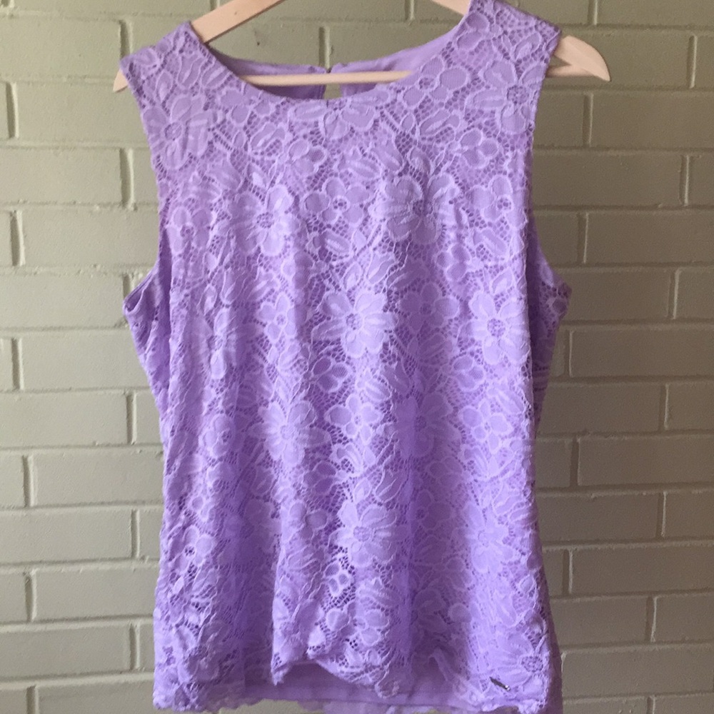 Lavender Laced Tank Top